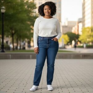 LL Bean Original Fit Relaxed Jeans‎ Women 20W Medium Wash Denim Cotton